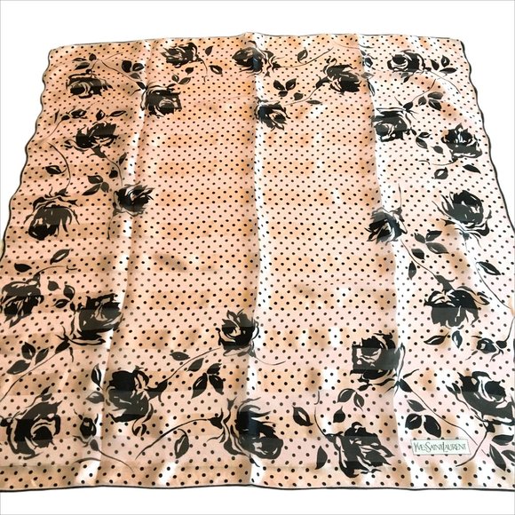 Yves Saint Laurent Accessories - Yves Saint Laurent Vintage Silk Floral Scarf